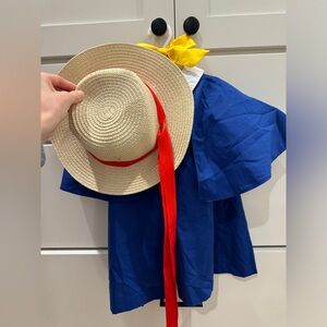 2T Madeline little girl toddler costume dress cape with hat and bow